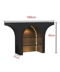Alternative view of fashionhome Classic Dome Shape Design Solid Wood Console Table 3 Tiers Storage Glass Shelves Entryway Table Display Table Storage Shelves with Decoration Lights Pedestal for Foyer Living Room Home Offices 100x25x85 cm (Fully Assembled)