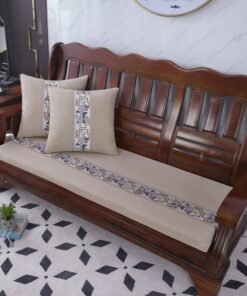 Thickened Chinese Solid Wood Sofa Sponge Cushion Linen Three-Person Bench Cushion Non-Slip Removable And Washable Four-Season Universal Single Chair