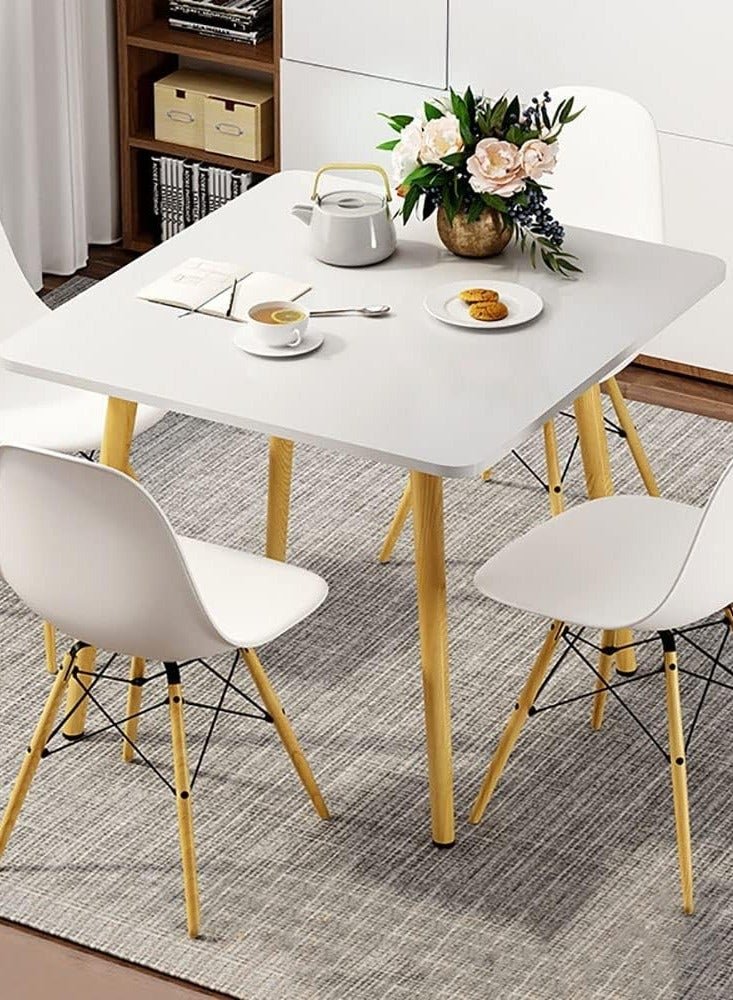 CityRiya-Long Dining Table Kitchen Table White Square Wooden Leisure Coffee Table for Kitchen Dining Room & Living Room