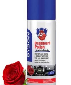 BYSON Rose Dashboard Polish Spray - Long Lasting Glossy Finish, Floral Car Fragrance, Easy Spray for UV Protection, Dust Removal, and Non-Greasy Shine for All Dashboard Surfaces