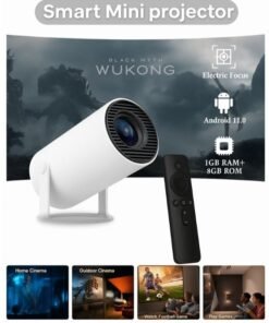 GTSOL Mini Smart Projector 1080P Full HD – WiFi 6 + Bluetooth | Android 11 | 180° Rotatable | Built-in Speakers & Remote controller