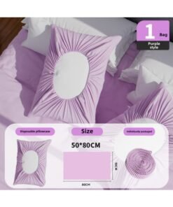 Disposable Cute Pillowcase Travel Portable Winter Thickened Large Household Double Hotel Supplies Suit Wholesale-Color:Taro Purple -Specifications: Sterile And Thickened