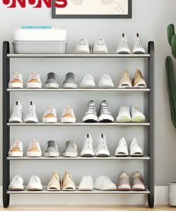 UNUNS 5 Tiers Metal Shoe Rack,Adjustable Shoe Shelf Storage Organizer,Stackable Shoe Storage,For Entryway,Hallway,Living Room,Closet - Image 4