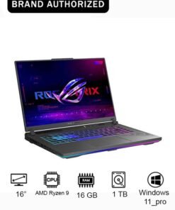 ASUS ROG Strix Laptop With 16-inch 2.5K WQXGA (2560x1600) Display 240Hz, AMD Ryzen 9 8940HX Processor/16GB RAM DDR5/1TB SSD/8GB NVIDIA GeForce RTX 5060 Graphics/Windows 11 Pro/ English/Arabic Eclipse Gray