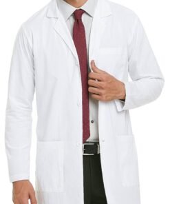 Selecta Now Mens White Laboratory Coat Long Sleeves Soft Mens Breathable Comfortable Chemistry Lab Coat