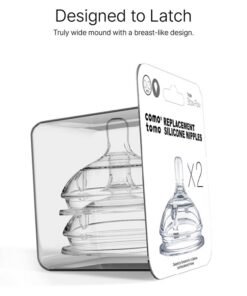 Alternative view of comotomo Pack Of 2 Natural Teat Silicone Nipples, Slow Flow For 0-3m, Transparent