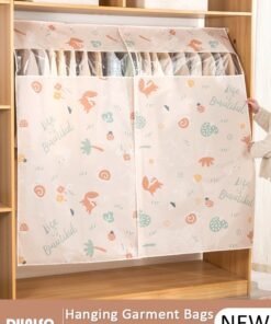 DUNISO Extra Large Hanging Garment Bags, Clothes Bags with Smooth Zipper and Velcro for Home, Waterproof Garment Bags for Closet Storage, Wardrobe Clothes Protector, Breathable Dust Cover for Shirts, Coats, Dresses, Suits