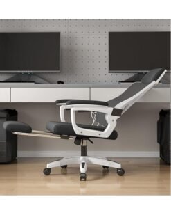 Ergonomic Office Chair Desk Chair with Lumbar Support Gaming Chair with Adjustable Headrest and Armrest Swivel Computer Chair for Home Office（White）