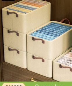 DUNISO 3 Pcs Wardrobe Clothes Organizer,Multifunctional Foldable Storage Box，With Handles, Wear Resistant And Easy To Clean，Moisture And Dust Prevention，Not Easily Deformed，For Storing Shirts, Sweaters, T Shirts, Jeans, 47*28*20cm