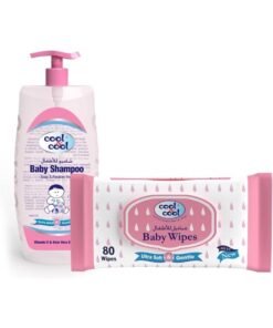 Cool & Cool Baby Wipes 80's + Baby Shampoo 500ML- Tear Free, Paraben-Free, Dye Free, Alcohol Free, Fragrance-Free, Ultra Soft - Combo Pack