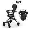 Beauenty 2-in-1 Convertible Stroller - One-Hand Fold Lightweight Travel Stroller with Adjustable Canopy & Shockproof Frame, All-Terrain Rotating 360° Front/Wheel Lock, Compatible with Airplane overhead & car trunk, for /Toddlers