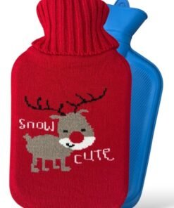 Lifenpure™ Hot Water Bottle with Knitted Cover 2 Liter, Classic Rubber Hot Water Bag for Cramps, Neck, Shoulders Pain Relief, Hot Cold Pack for Hot and Cold Therapy and Feet Warmer