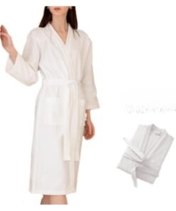 DEROVAN Unisex Bathrobe Towel Robe – Luxurious Turkish White Terry 100% Cotton | Super Soft, Highly Absorbent & Skin-Friendly | Hotel & Spa Style Shawl Collar Bathrobe | Perfect for Everyday Use & Gifting