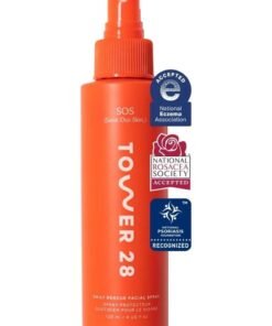 TOWER 28 SOS Daily Rescue Facial Spray | Soothing and Refreshing pH Balancing Toner | Hypochlorous Acid Designed for Sensitive Skin | 4 Fl Oz