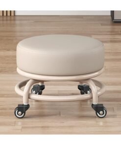DubaiGallery Rolling Stools with 4 Wheels, Modern Low Seat Stool with Wheels for Home, Office, Shop, Living Room, Kitchen, Garage or Sofa, Footstool, Modern Rolling Seat