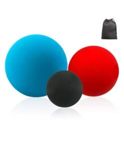Loucky 3-Pack Silicone Massage Balls Set, Lacrosse Massage Balls for Jaw, Hands, Plantar Fasciitis and Full Body Myofascial Release, Deep Tissue Relief, Portable & Washable (Large 6.3cm, Medium 5cm, Small 4cm)