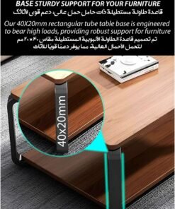 Alternative view of Toshionics 2 Tier Modern Geometric Design Rectangular-Shaped Coffee Table with Marble Faux Finish Tabletop and Paint-Coated Golden Steel Frame Legs - Multifunctional Luxurious Stylish Minimalist Nordic Accent Center Contemporary Table with Built-In Storage Shelf for Home, Living Room, Office, Hotel Lobbies, Lounge, Reception and Waiting Areas- Available in Two Size