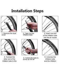Alternative view of SRLIWHITE Bike Pump, Portable Mini Bicycle Tire Pump,100 PSI / 80 PSI Bicycle Pump Super Fast Tyre Inflation Compatible with Universal Presta and Schrader Valve Bicycle Pump, Ball Pump Needle/Frame Mount