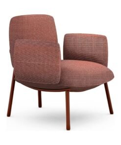 NAVODESK Cloud Chair, Single Seater Sofa, Lounge & Waiting Chair, Modern Fabric Armchair by Navodesk (Coral Red)