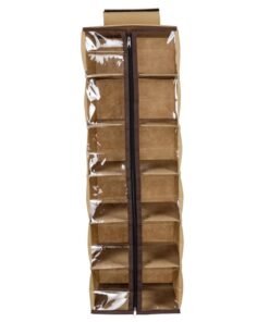 SHREY CREATION Non Woven 6 Foldable Shelf Closet Hanging Wardrobe with Zip Clothes Organizer & Storage Hanger for Family Closet Bedroom (Pack of 1-Beige)