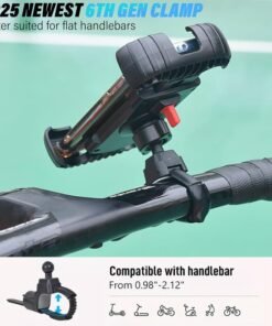 Alternative view of SJet Bike Phone Holder with Adjustable Strap, Motorcycle Mount Phone Holder, Handlebar Cell Phone Clamp, Scooter Phone Clip for iPhone Samsung