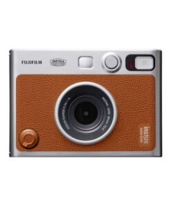 FUJIFILM Instax Mini EVO Hybrid Instant Camera – Brown (USB-C) | Instant Print with Digital Preview, Creative Modes & Built-In Selfie Mirror