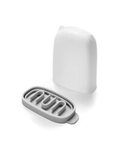 NIBEMINENT 2PCS Portable Soap Holders with Silicone Lid, White ABS Plastic Travel Holder Leak Proof Box Storage for Gym, Camping, Hiking, Vacation, Staying in a Hotel, or Traveling