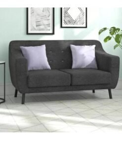 Wooden Twist Modern Style Loveseat 2-Seater Sofa ( Grey )