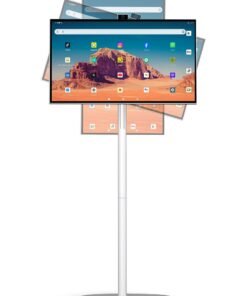 VLH 27 Inch Portable Smart TV,1080P Touch Screen Android Monitor on Wheels, 8MP Camera,4-6H Battery, 6+128GB Storage, Mobile Display for Home/Office/Outdoor, Arabic & Google Play