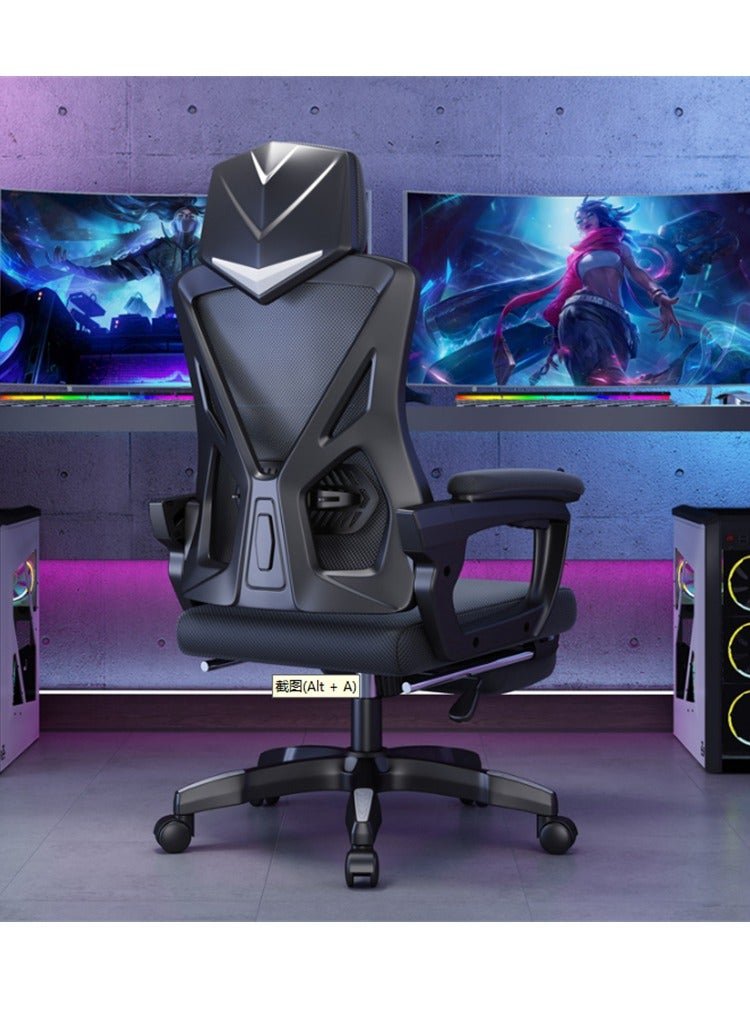 Ergonomic Office Chair, Height and Backrest Adjustable Desk Chair with Lumbar Support and Footrest for Work, Study and Gaming, Swivel Computer Chair for Home Office (Z1-Black)