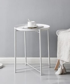 MHD Round Steel Table White