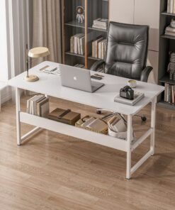 FAMAPY Study Table for Home Office,Writing Desk Office Desk With Storage Layer Computer Desk 120*55*73cm