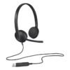 Logitech H340 USB Headset, Plug And Play, Noise Cancelling Microphone, USB Type A, Adjustable Headband - Black