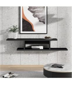 Alternative view of MODERN HOME Floating TV Cabinet Stand Wall Mounted Media Console Shelf - Black