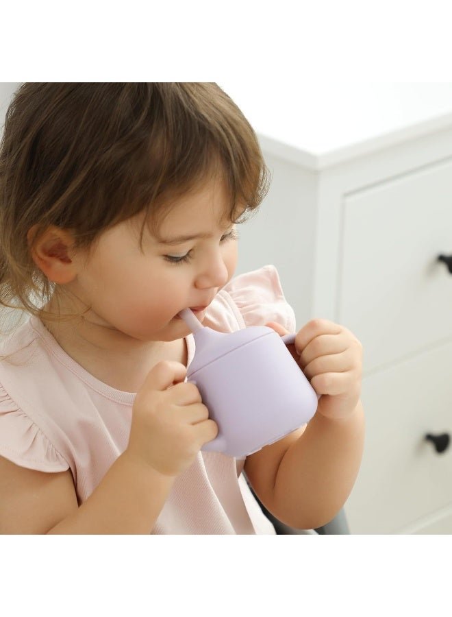 Moonkie Silicone Baby Sippy Cups | 3 Stages Training Cup Straw Cup for Infants Toddlers and Kid | 4 oz 2Pack - Image 3