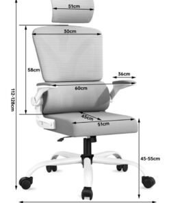 JANTENS Computer Chair With Adjustable Headrest, High Back Ergonomic Desk Chair with  Lumbar Support, Swivel Task Chair with flip-up Armrests - Image 4