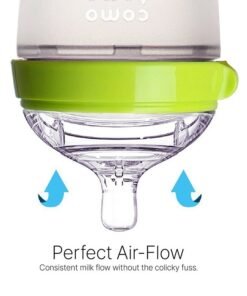 comotomo Natural Feel Baby Bottle, 150 Ml Green/White - Image 4