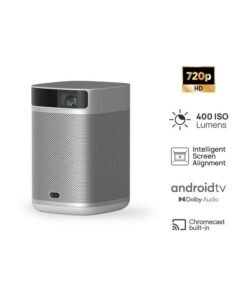 XGIMI MoGo 2 HD Long Throw Portable Projector, 400 ISO Lumens, Up to 200" Screen Size, 2x 8W Dolby Audio Speakers, Androidtv, Powerbank Supported, for Home/Office/Camping/Travel - Silver