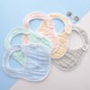 China Brand 5Pcs Pure Cotton Baby Bibs  Absorbent Bandana Drool Bibs For Toddlers Stylish Teething And Drooling Bibs For 0-36 Months Of Age