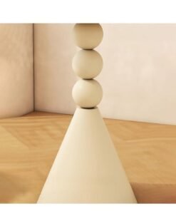XiuWoo Round End Table, Iron Structure Side Table, Round Pedestal Side Table, Modern Home Décor Bedside Table Retro Circle Center Table Coffee Table for Small Space Living Room, Bedroom, White - Image 4