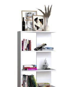 Alternative view of MODERN HOME Wooden Bookcase with 4 Shelves – 110 cm, Brown, for Living Room, Bedroom & Office