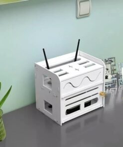 C&C Home Wireless Wifi Router Storage Box Large Capacity Multilayer Storage Box Wall Mounted Router Cable Case Shelf Storage Organizer Phone Stand Desk Phone Holder Box 24x18x19 cm - Image 4