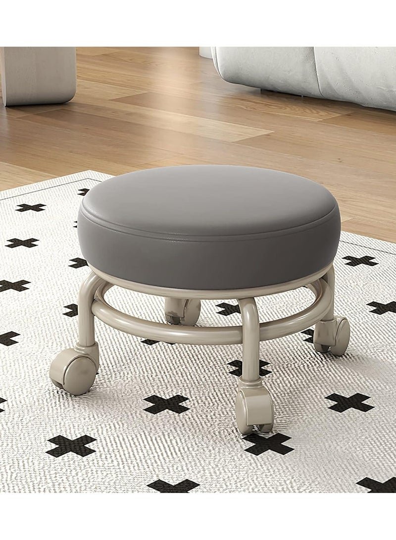 DubaiGallery Low Stool with Wheels Heavy-Duty Round Low Stool 360-Degree Rotation Universal Wheels Low Rolling Stool for Home,Low Roller Stools,Rolling Stool Seats with Mute Wheels