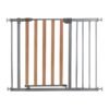 hauck Safety Gate For Doors And Stairs Woodlock Safe Gate, 75 - 80 Cm Plus 21Cm Extension, Pressure Fit, No Drilling Needed, Extendable With Separate Extensions, Metal, Silver And Brown