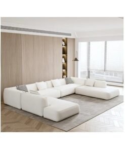 Ripple FURNITURE Sofa Set American Design U Shape Sectional Sofas Set Indoor Living Room Furniture High Quality Sofa 8 Seater White 996X103X69