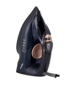 GEEPAS Dry and Wet Steam Iron with Self-clean function, Adjustable Temperature Control, Ceramic Soleplate, Dry/ Steam/ Burst of Steam/ Vertical Steam Function 220 ml 2400 W GSI7703N Black