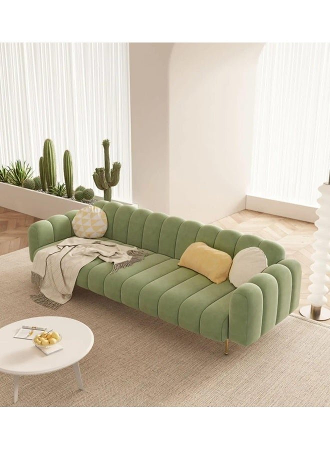 Modern Channel Tufted Velvet Sofa