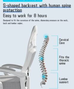 Arabest Office Chair, Comfortable Ergonomic Swivel Computer Chair, Breathable Mesh Office Chair, Lumbar Support Task Chair with Wheels and Flip-Up Armrests, Height Adjustable, Suitable for Office or Home Use