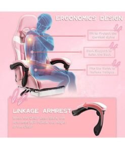 MONOGUE Gaming Chair  High Back Computer Chair with Footrest and Lumbar Support Ergonomic Chair with 360°-Swivel