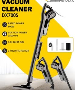 Deerma 2-in-1 Vertical and Handheld Vacuum Cleaner with High-Capacity Dust Box, Low-Noise Operation, Triple Filtration System, and Lightweight Design for Effortless Cleaning of Floors, Carpets, and Hard-to-Reach Spaces 600 W DX700S Grey